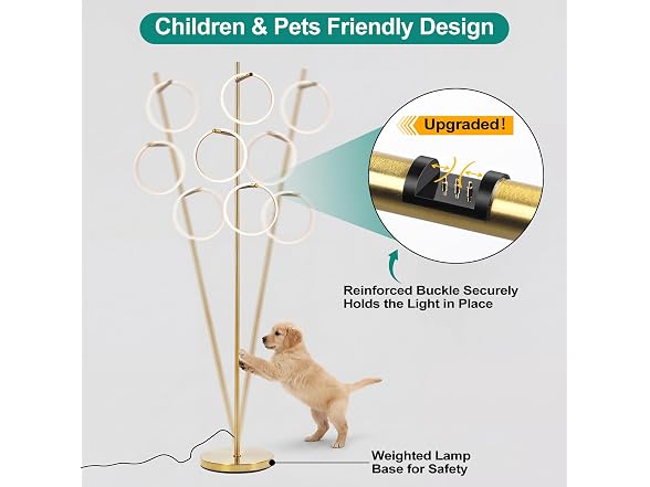 Bairth Gold Floor Lamp with 3 Lights