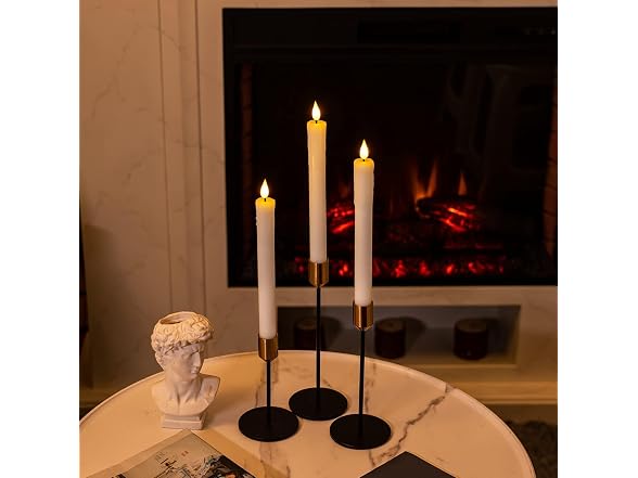 Homemory Real Wax LED Flameless Taper Candles with Timer
