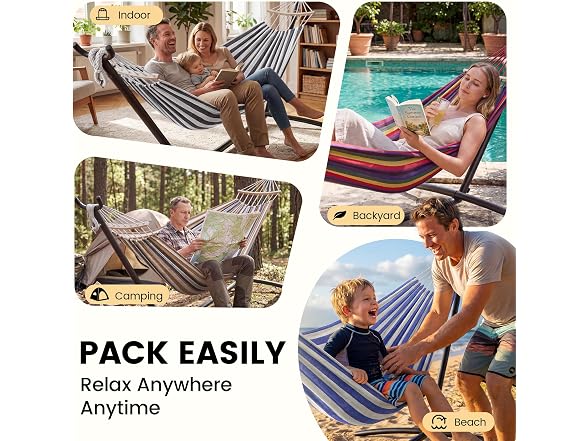 Everyfun Double Hammock with Stand, 2 Person