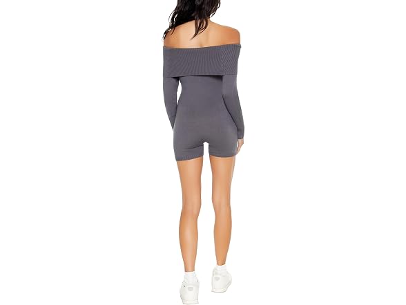 Forever 21 Women (S) Sweater-Knit Romper Grey