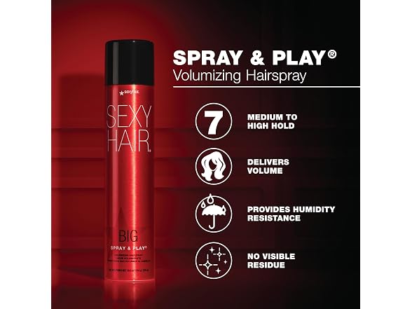 (2 Pack) Sexy Hair Spray and Play Volumizing Hairspray, 16 oz