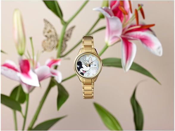 Citizen Ladies Eco-Drive Mickey Mouse Watch, Gold-