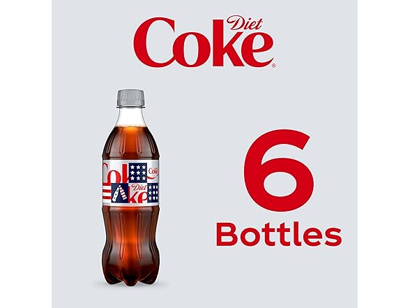 6PK Diet Coke Diet Soda, 16.9 fl oz Bottles