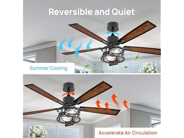 Consciot Ceiling Fan With Lights, 52 Inc