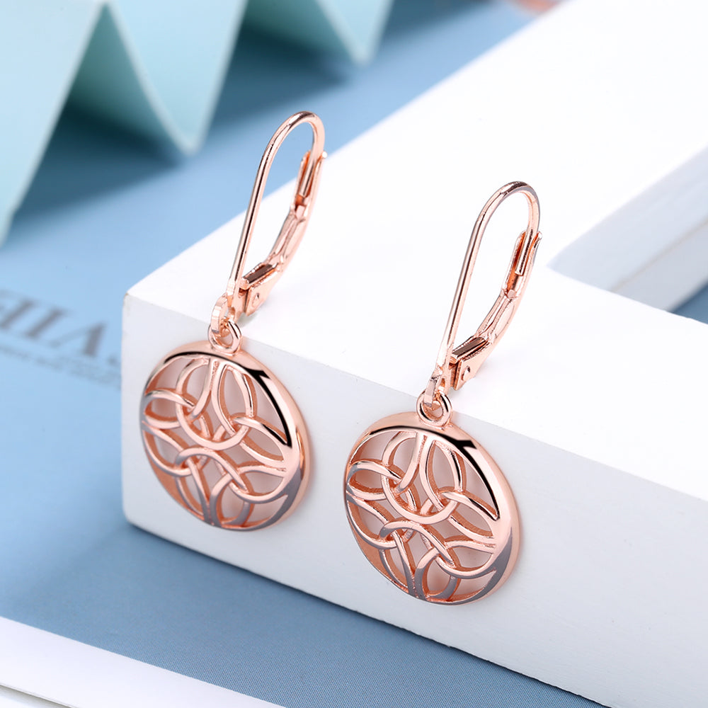 Silver Lever-Back Celtic Earring - Gallery 2