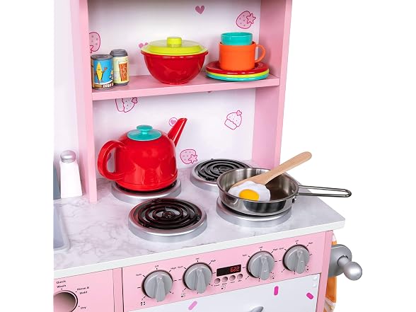 Kitchen set pink cookie backsplash
