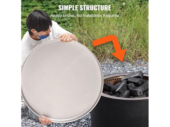 Fire Pit Cover Lid, 27" Portable Firepit Spark