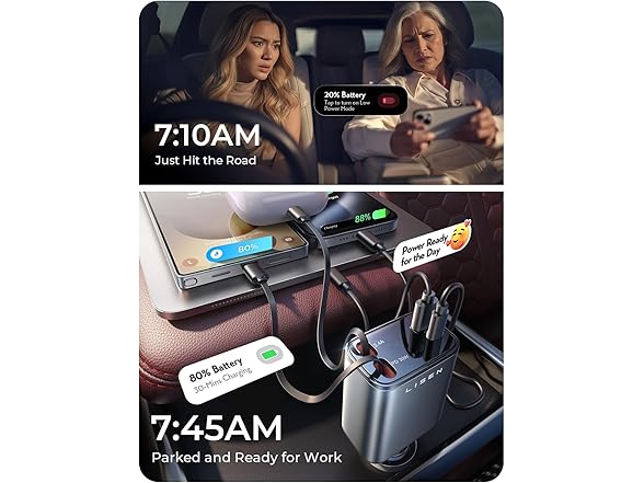 LISEN Retractable Car Charger