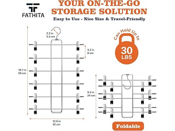 FATHITA 6-Tier Space Saving Pants Hangers