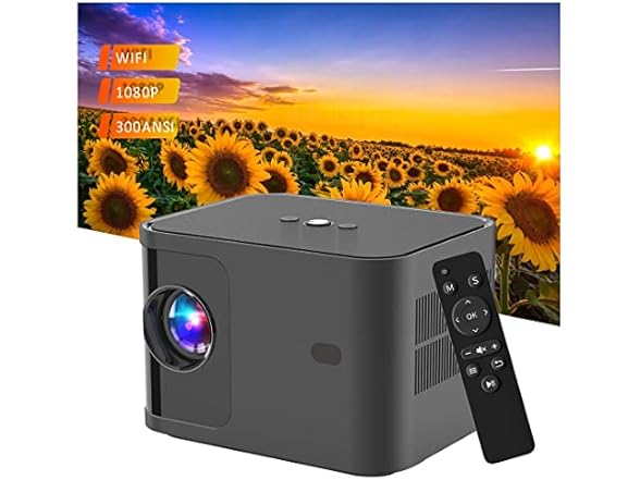 WiFi Outdoor Projector Native 1080P 300ANSI 30’’-150’’ Picture