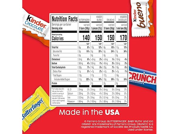 Butterfinger Kinder Bueno Crunch Variety