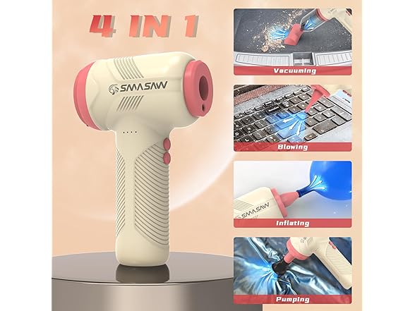 SMASAW 4-in-1 Small Car Vacuum Cleaner