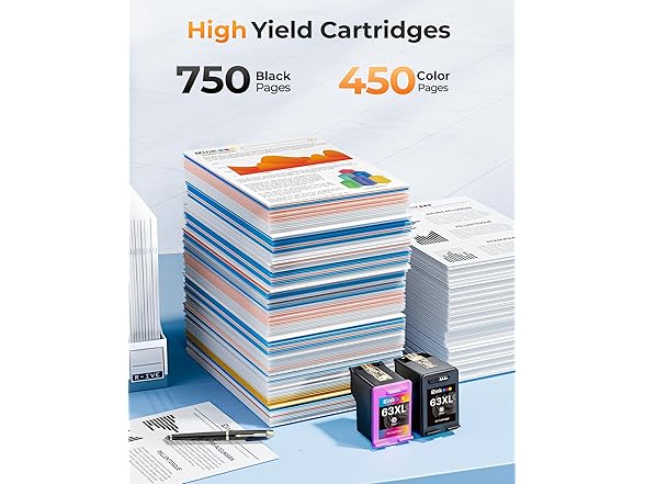 EZ Ink 63XL Ink Cartridges Black and Color