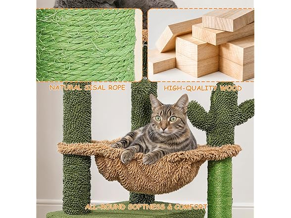 Athena Collection Small Cat Tree Tower with Scratching Post