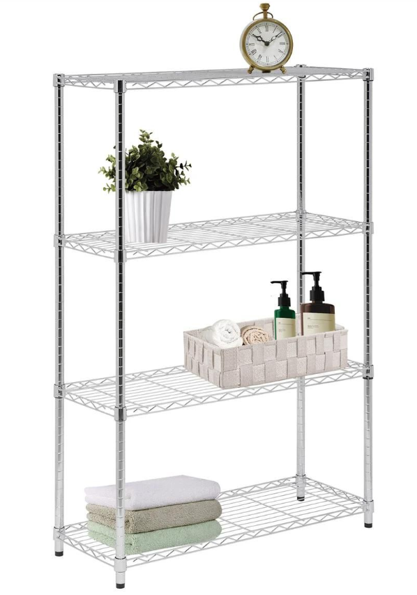 J&V Textiles 7057-BK 4-Tier Shelving Unit - Gallery 10