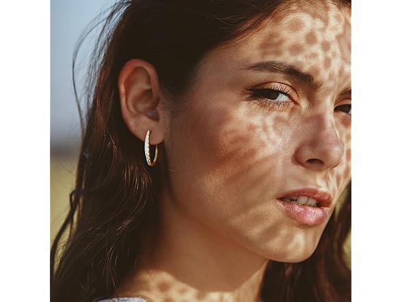Aidomiya 14k Gold Plated Hoop Earrings 25mm