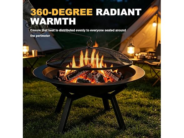 IBGUC Wood Burning Fire Pit Steel Bowl