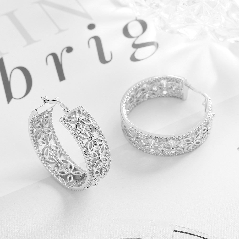 Filigree Flower Hoop Earrings - Gallery 4