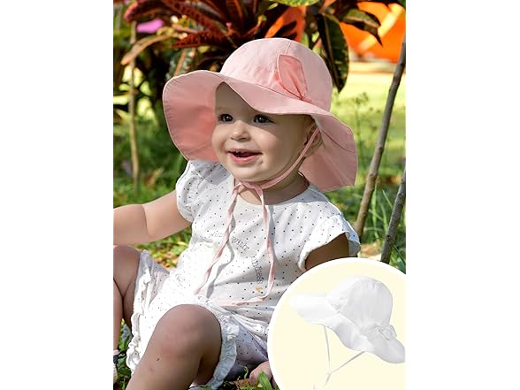 FURTALK Baby Sun Hat White pink 0-6M