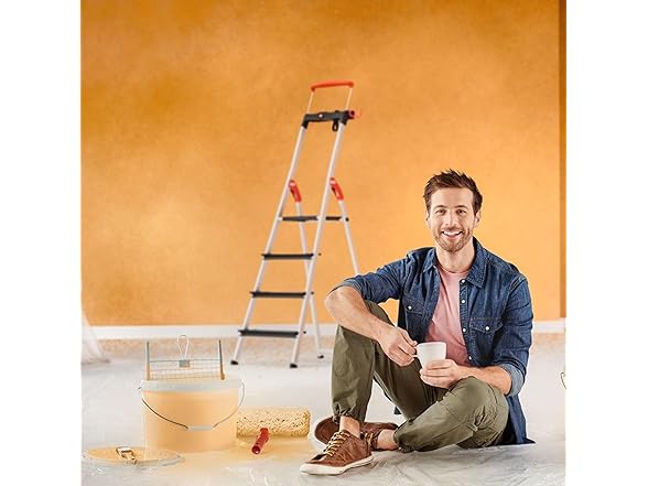 Hailo Folding L100 Step Ladder, Non-Slip, 8 Step