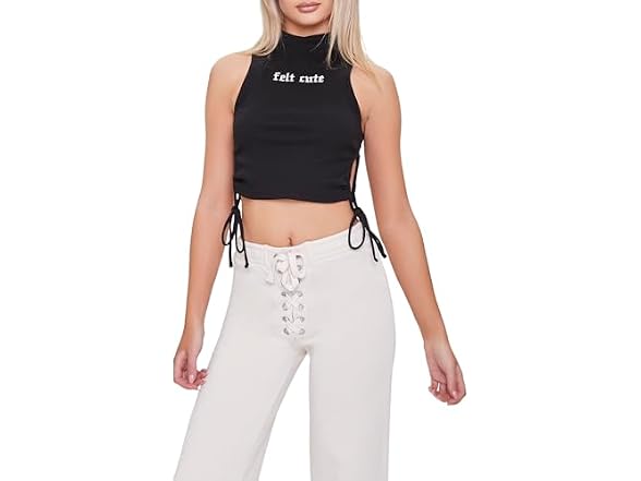 Forever 21 (M) Embroidered Felt Cute Crop Top
