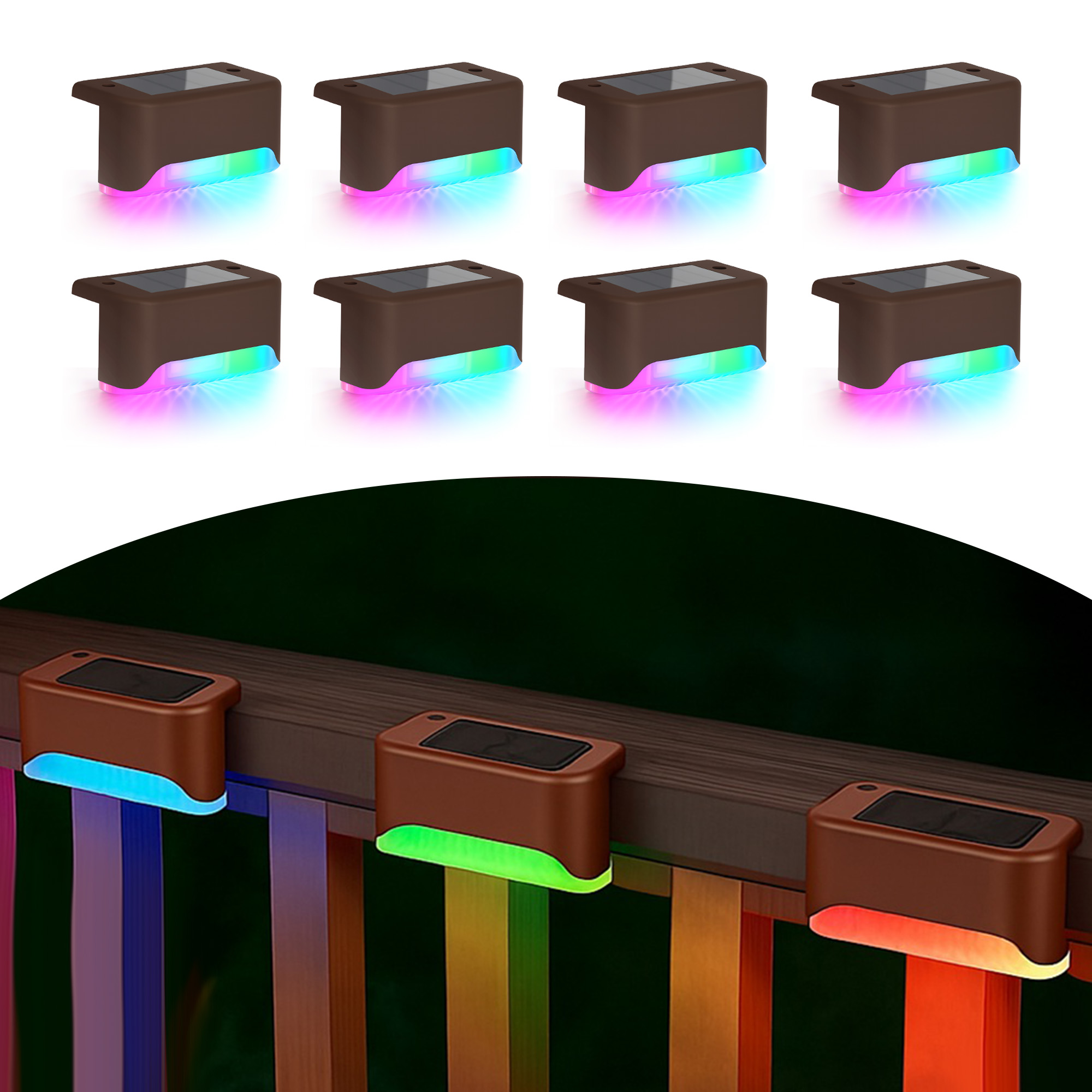 8-Pk Solar LED Deck & Step Lights- Choose Color - Gallery 27