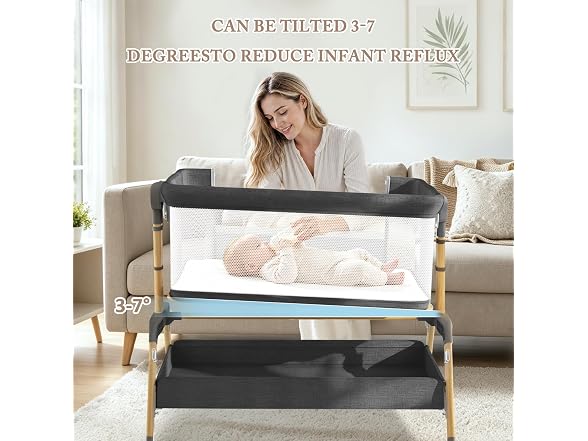 Bolmen Black Rocking Bassinet Bedside Sleeper