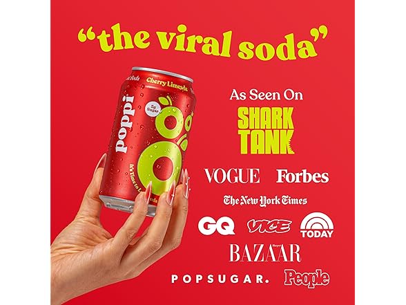 Poppi Sparkling Soda Cherry Limeade Flavor 12-Ct