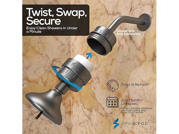 23-Stage Filtered Shower Head 3-Spray