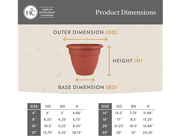 HC Planter 8in Stone 4pk
