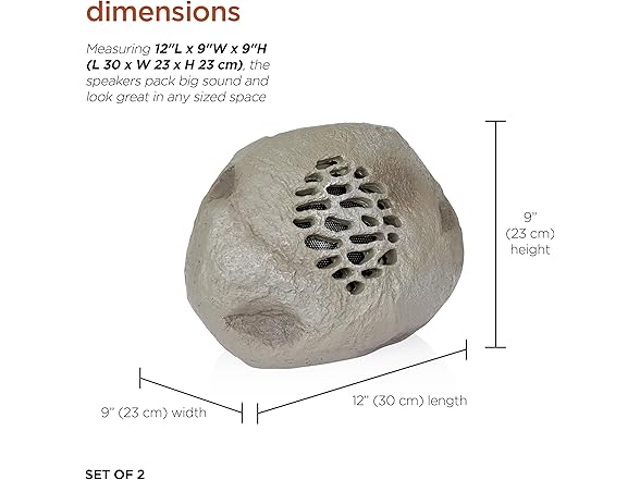 (PAIR) Alpine Corporation Solar Rock Speakers