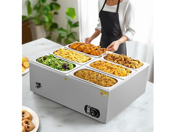 WILPREP Six 1/3 Pans Commercial Food Warmer