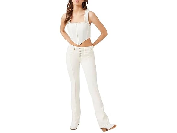 Forever 21 (30) Seamed Mid-Rise Bootcut Jeans