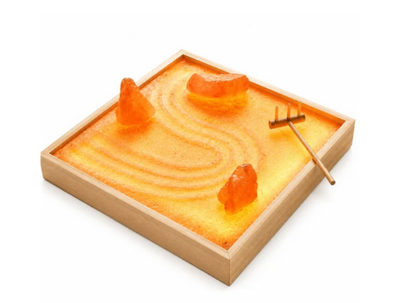 5.75 x 5.75" Himalayan Salt Rock Zen Garden Kit with Light