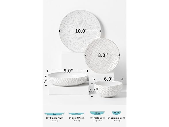 FOBENTA 16 Piece Dinnerware Set for 4