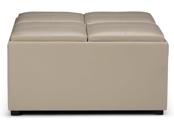 SIMPLIHOME Ellis 36" Leather Ottoman