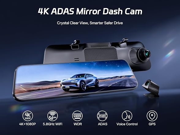 Pelsee P12 Pro 4K Mirror Dash Cam