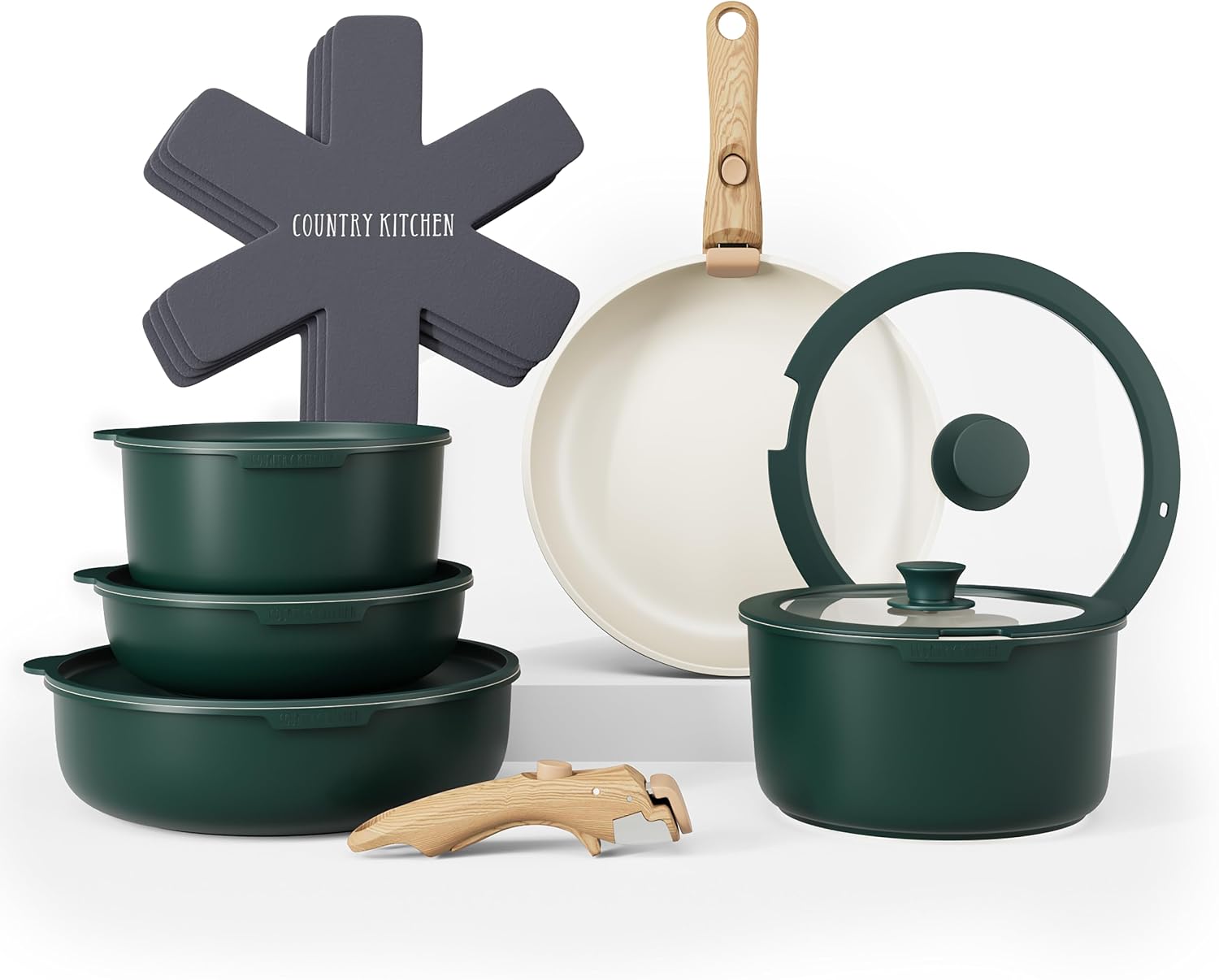 Country Kitchen Cookware Set with Removable Handle - Gallery 15