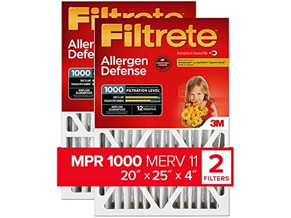 Filtrete 20x25x4, AC Furnace Air Filter, MPR 1000 DP, Micro (Open Box)