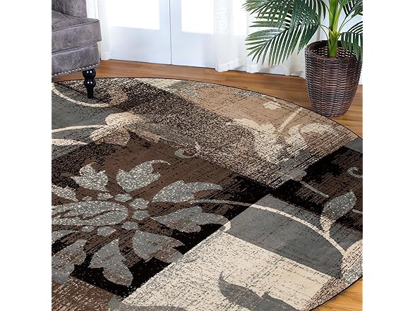 Superior Modern Floral Patchwork Indoor Rug
