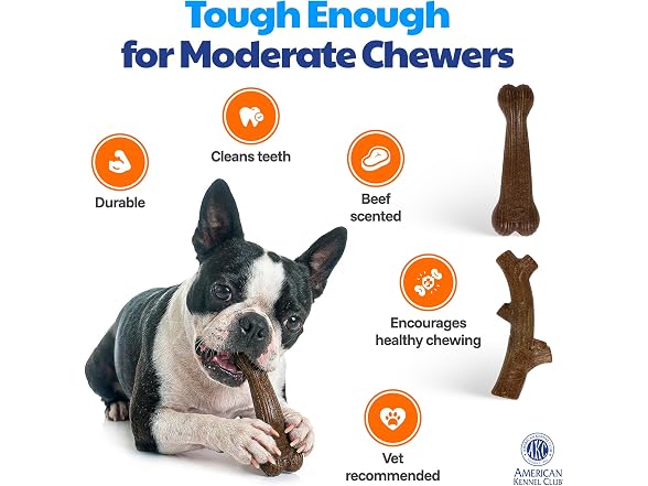 American Kennel Club 2 Pack Training Dog Chew Toy, Branches