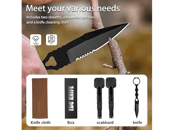 NomadPeak Fixed Blade Knife With Sheath