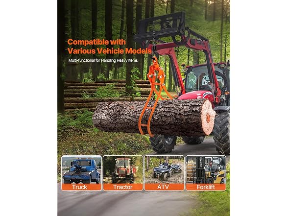 Timber Claw Hook, 28 inch 4 Claw Log Grapple for