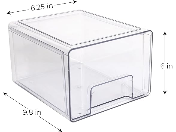 Smart Design Tall Pull-Out Stackable Storage Bin