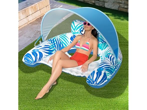 JGV Pool Float with Canopy for Adults