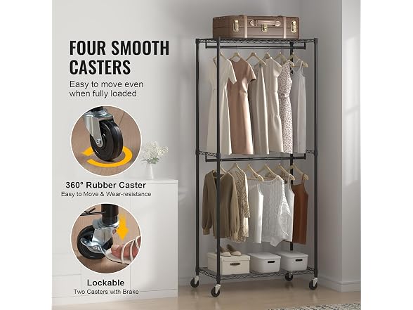 VEVOR Heavy Duty Clothes Rack, Double