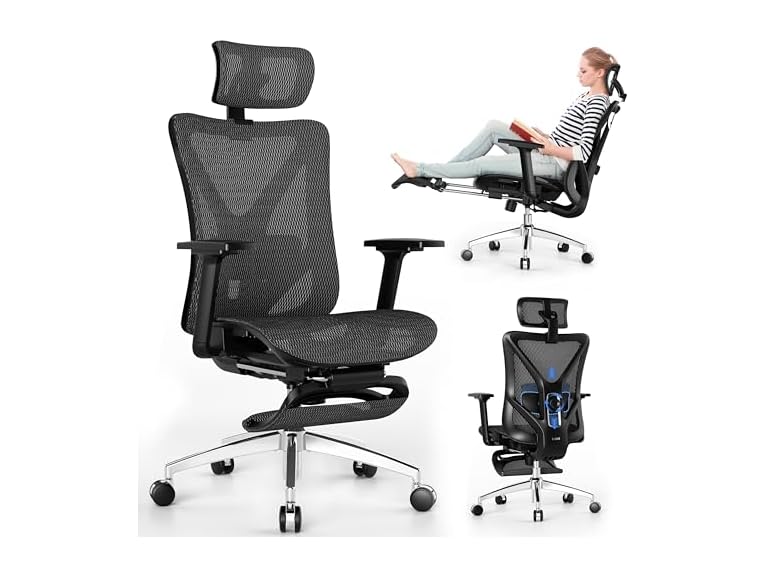 GABRYLLY Ergonomic Office Chair with Footrest
