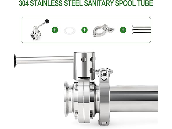2" Tri Clamp Ferrule 4" 304SS+Washers