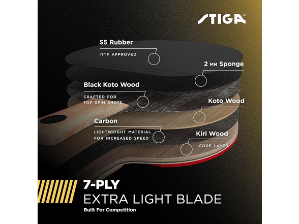 STIGA Carbon+ Ping Pong Paddle
