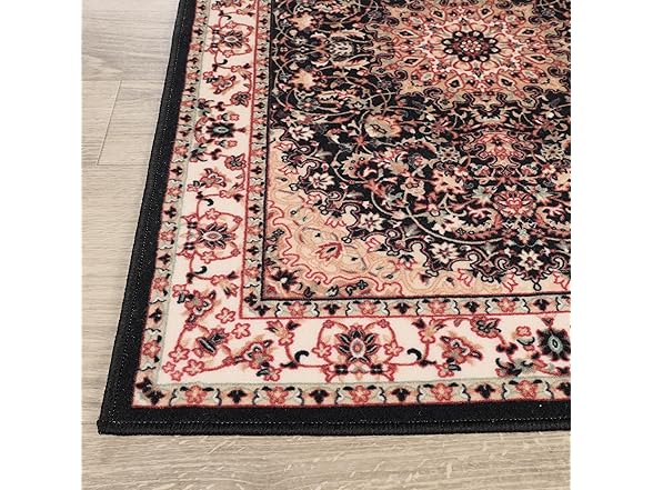 Superior Traditional Floral Medallion Border Rug